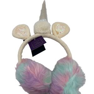 David & Young Unicorn Faux Fur Pink Cotton Candy Ear Muffs
